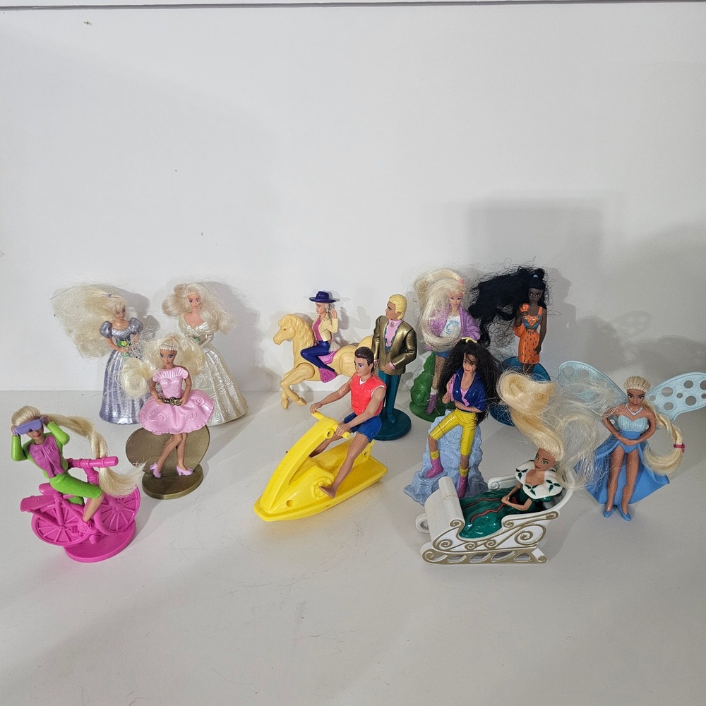 Vintage 1990s Barbie Ken McDonalds Happy Meal Toy Lot Rooted Hair Mattel Figures